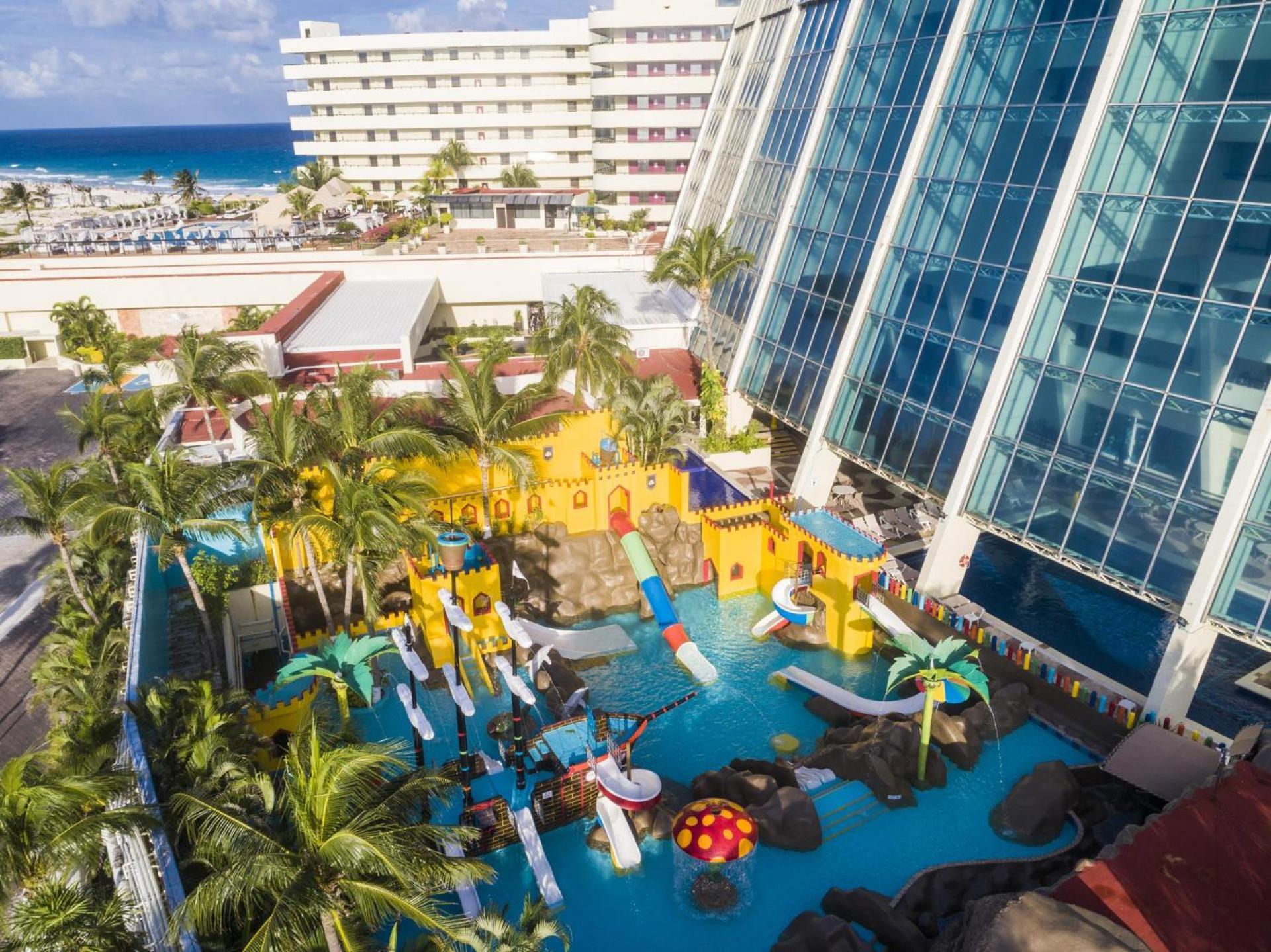 Crown Paradise Club Cancun Exterior photo Aerial view of the water park
